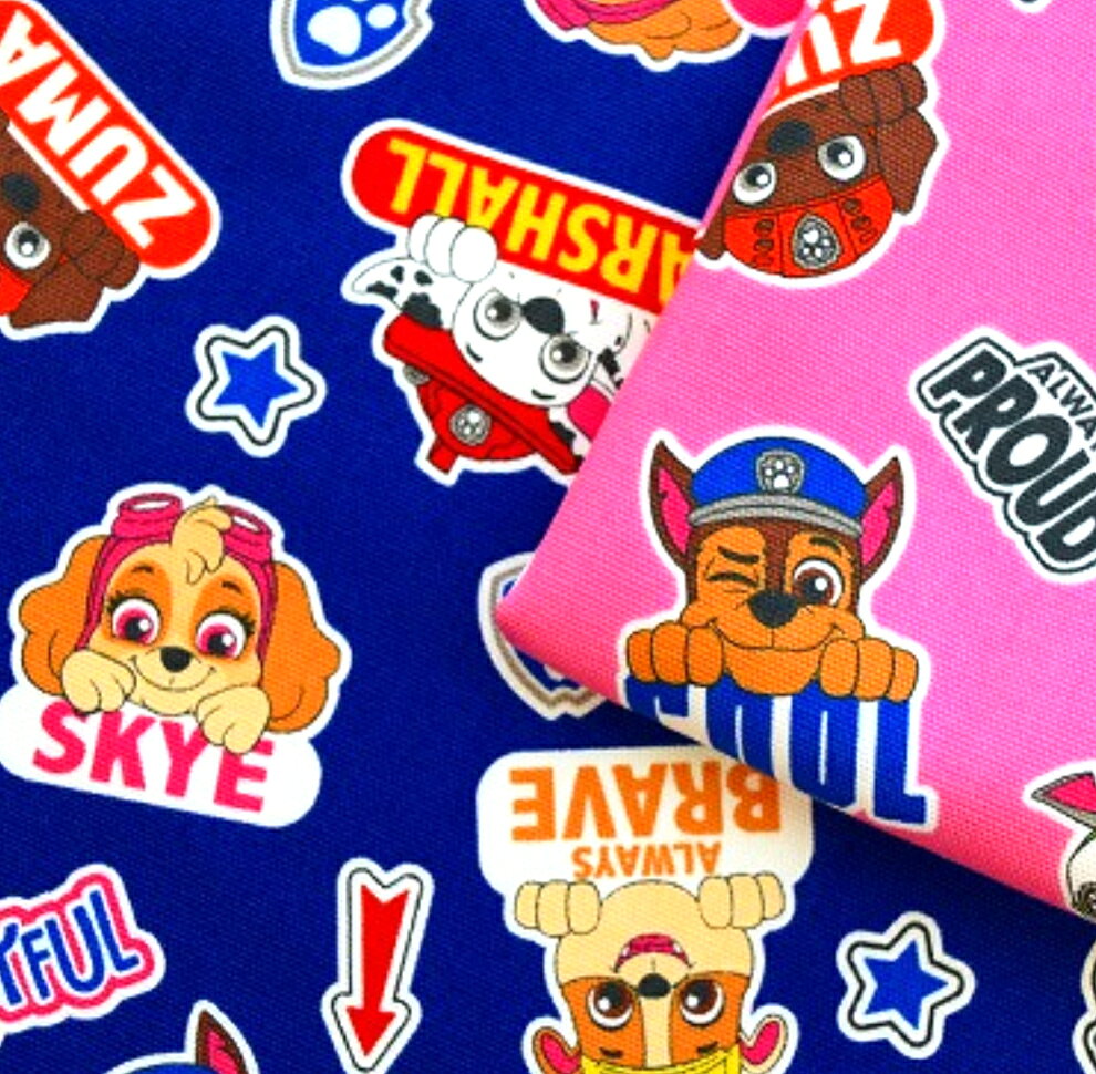 廃盤決定！【オックス】2023版/パウ・パトロール/「ボーンとスター」/ 布/ 生地/入園入学/綿/コットン/バッグ/イヌ/犬/アニメ/シューズ入れ/動物/警察/シューズ入れ/スモックのサムネイル