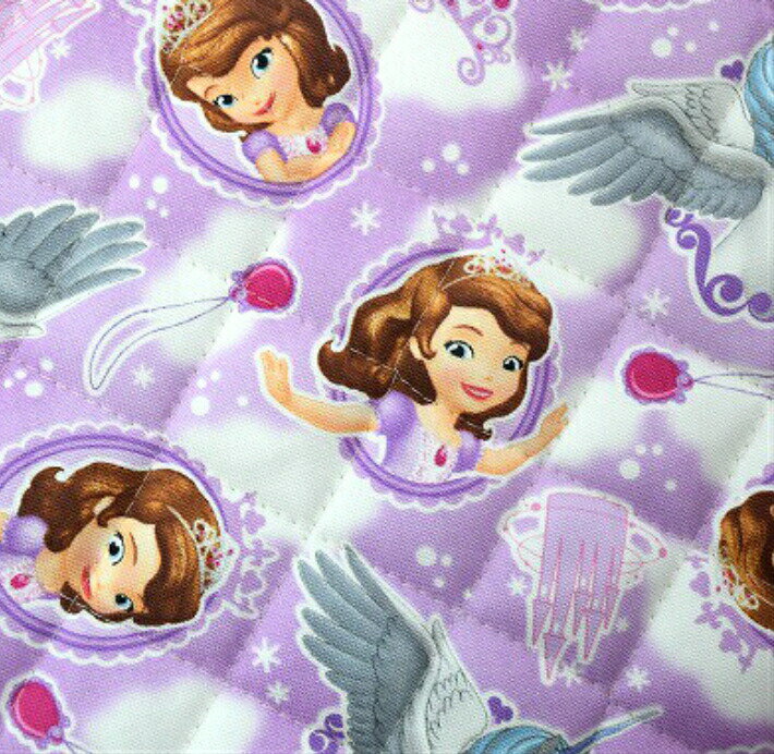 【キルト生地】　bts 入園入学ファブリック　ちいさなプリンセス 「ユニコーンとプリンセス」/生地/布/綿/キャラクター/ディズニー/入園/入学/通園/バッグ/