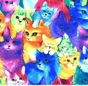 猫好き集まれ!USA FABRIC 【Timeless Treasures】水彩にゃんこ/コットン100%/猫/ねこ/生地/布/ネコ生地//綿/コットン/輸入生地/ブランド生地/USAコットン