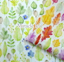 【デジタルプリント】【ダブルガーゼがこのお値段!】「miracle leaf」/-ミラクルリーフ-/ダブルガーゼ/生地/布/マスク/小物/インテリア/コットン100%/洋服/スタイ/ワンピース 葉っぱ リーフ 葉(3)