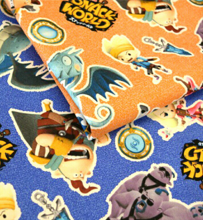 The　SNACK　WORLD[スナックワールド]　/生地/布/綿/オックス/入園/入学/通園/バッグ/車/キャラクター/..