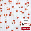 【コーデュロイ】「私の大好きなリトルチェリー♪」 コットン100% 花柄 小花柄 果物柄 生地 布 綿 入園入学 マスク 手作り ワンピース 服地 ドレス 子供 大人 小物 服地 サクランボ さくらんぼ チェリー