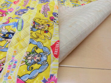 ハピネスチャーヂ　プリキュア　キルティング　イエロー /生地/布/綿/キャラクター/キルト/キルティング/入園/入学/通園/バッグ