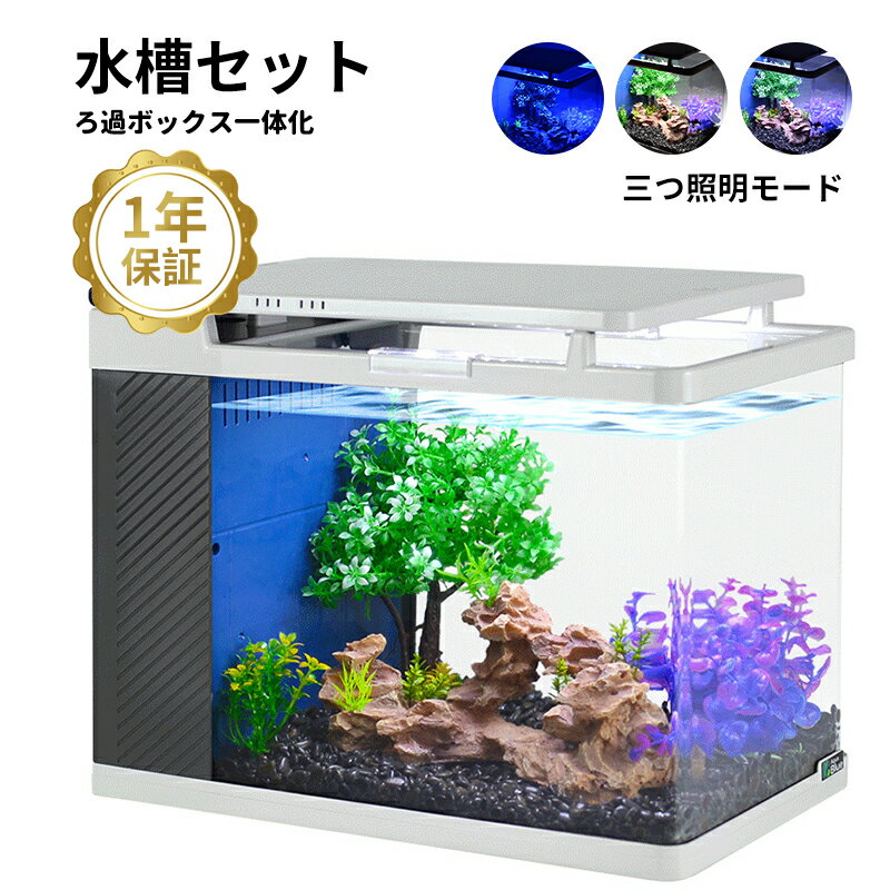 楽天Petico1年保証 アクアリウム 水槽セット 観賞魚飼育セット 19L 家庭用 アクアポニックス グラス タッチスクリーン LEDライト 3つ照明モード エアーポンプ フィルター 静音 省エネ 熱帯魚 水槽 インテリア 飼育箱 魚 観賞用 飼育セット 水草 植物育成