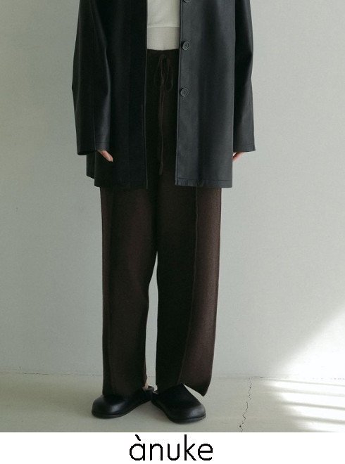 【即日出荷】(セール50%OFF)anuke アンヌーク Pintuck Knit Pants 24秋冬 62420716 パンツ ピンタックニットパンツ ニット特集【新作】ボトム ss12