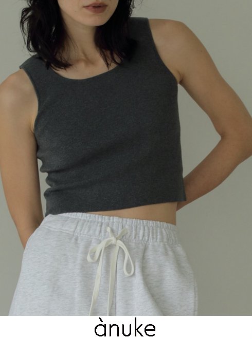 【即日出荷】anuke アンヌーク Cropped Knit Tanktop 24春夏予約 62410503 タンクトップ ノースリーブトップス クロップド ニット タンクトップ ノースリーブ Tシャツ特集【新作】トップス