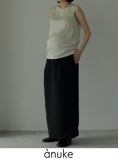 anuke アンヌーク Reha. Tuck Maxi Skirt 24春夏 72410801 ロング・マキシスカート タック マキシ スカート マタニティ サイズ　妊婦ボトム