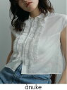 【即日出荷】anuke アンヌーク Sleeveless Frill Blouse★ 25春夏 62510418 シャツ・ブラウス スリーブレスフリルブラウス クロップ丈【新作】