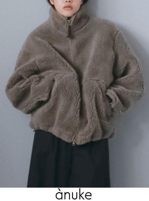 Rakuten - 【予約】(PT5倍〜7/5) anuke アンヌーク Boa Zip Blouson★ 26秋冬.予約 62620203 ブルゾン 入荷予定 : 10月中旬〜 26冬受注会