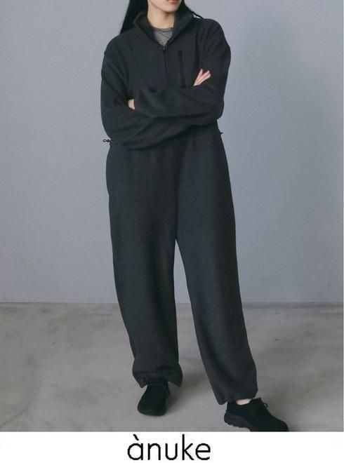 anuke アンヌーク Fleece Halfzip Combinaison★ 26秋冬.予約 62620314 オールインワン・コンビネゾン 入荷予定 : 11月中旬〜 26冬受注会 フリースハーフジップコンビネゾン ロング 長袖 マニッシュ