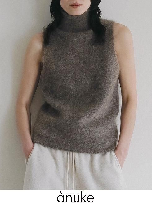Rakuten - 【予約】 anuke アンヌーク Sleeveless Mohair Knit★ 26秋冬予約 62620520 ニットトップス 入荷予定 : 9月中旬〜 トップス スリーブレスモヘアニット タートル レイヤード