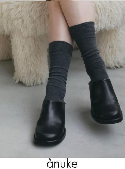 Rakuten - 【予約】(PT5倍〜7/5) anuke アンヌーク Square Heel Slip-on★ 26秋冬.予約 62621032 フラットシューズ 入荷予定 : 10月中旬〜 26冬受注会