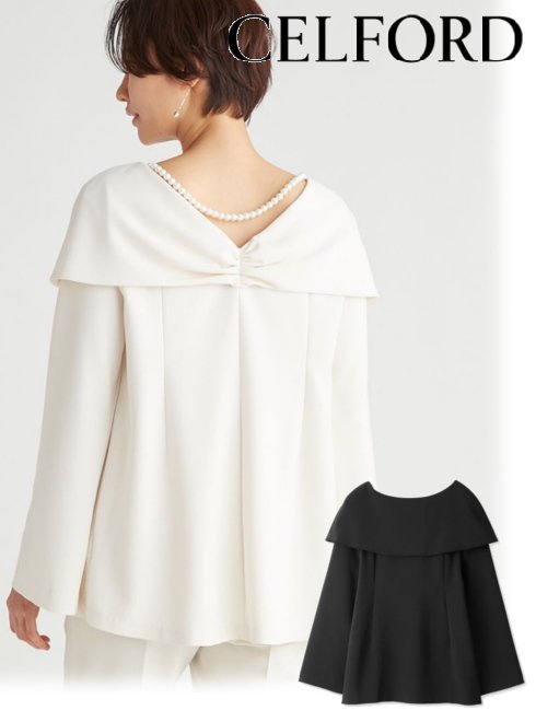【即日出荷】(2BUY10%OFF)ファイナルセール20%OFF! CELFORD セルフォード パール付きチュニックブラウス 23秋冬. CWFB241003 シャツ・ブラウス トップス【celford】のサムネイル
