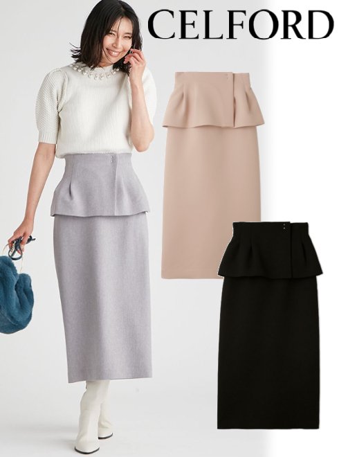 (さらに300円OFF)新春セール40%OFF! OFF! CELFORD セルフォード　2WAYペプラムナロースカート 23秋冬 CWFS234088 フレアスカート 　ボトム【新作】オケージョン【celford】のサムネイル