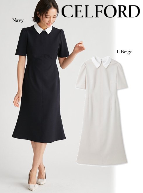 (スーパーセール20%OFF&5倍PT) 即日出荷 CELFORD セルフォード 衿付きタイトマーメイドワンピース 23春夏 CWFO231044 タイトワンピース 　23セレモニー　オケージョン sp06のサムネイル