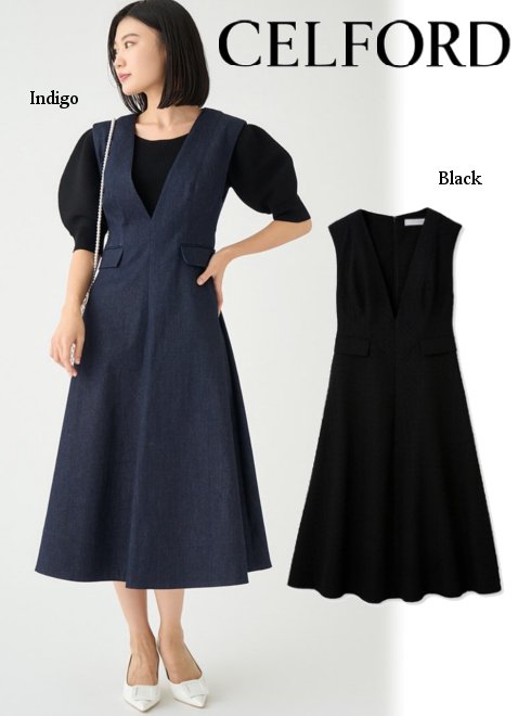 (夏セール40%OFFF&200円OFF) 即日出荷 CELFORD セルフォード バリエーションジャンパードレス 23春夏 CWFO231069 フレアワンピース　オケージョン sp06のサムネイル