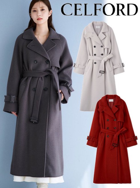 【即日出荷】【待望追加】(12%OFF) CELFORD セルフォード ウール混ロングトレンチコート 24秋冬. CWFC245009 トレンチコート アウター【新作】のサムネイル