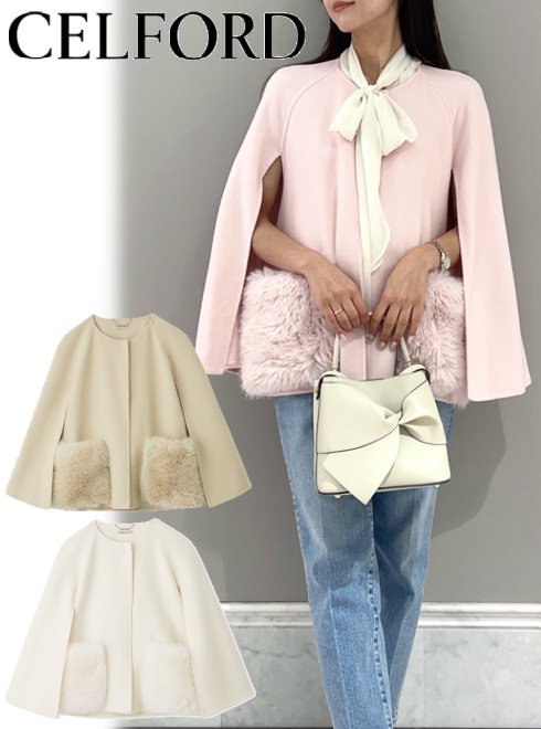 【近日入荷】(12%OFF) CELFORD セルフォード ファーポケットケープジャケット 24秋冬 CWFJ244030 ジャケット 秋アウター【新作】のサムネイル