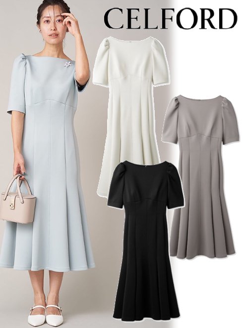 【予約】スーパーセール限定20%OFF! CELFORD セルフォード ストレッチポンチマーメイドワンピース 24春夏予約 CWCO241109 マキシワンピース 入荷予定 : 3月下旬～【celford】セレモニーのサムネイル