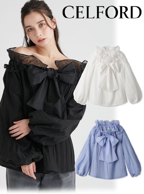 【即日出荷】(11%OFF~4/14) CELFORD セルフォード スモックチェックブラウス 24春夏 CWFB241069 シャツ・ブラウス 【celford】トップス　セレモニー【新作】のサムネイル