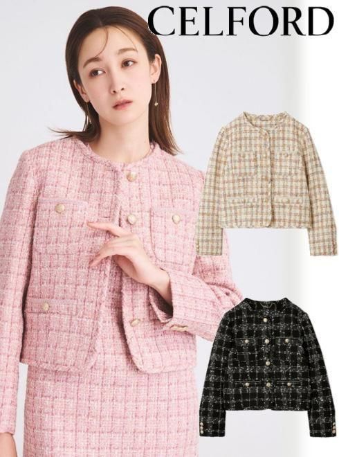 【即日出荷】(10%OFF&400円OFF~10/14) CELFORD セルフォード パイピングデザインツイードジャケット 25秋冬 CWFJ255014 ジャケット アウター【新作】のサムネイル