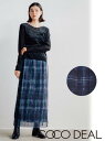 【即日出荷】(セール40%OFF+300円OFF) COCODEAL ココディール シアーチェックサイドスリットスカート 24秋冬. 74617214 タイトス...