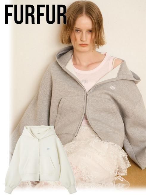 【即日出荷】(10%OFF&400円OFF~10/14) FURFUR ファーファー ロゴ刺繍ジップアップフーディー 25秋冬 RWCT254103 スウェット・パーカー 　トップス【新作】