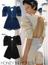 yoׁzZ[60%OFF Honey mi Honey nj[~[nj[ denim puff rompers 22t. 22S-TA-48 I[CERrl] 2022summer@ā@{g