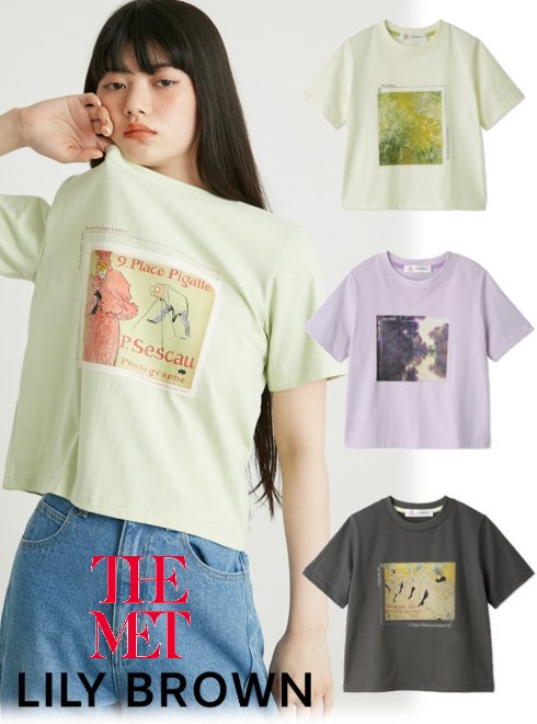 【即日出荷】(11%OFF~5/23) Lily Brown リリーブラウン The Metropolitan Museum　アートプリントT 24春夏 LWCT242187 Tシャツ 【lilybrown】 【新作】メトロポリタン美術館 コラボ Tシャツ特集