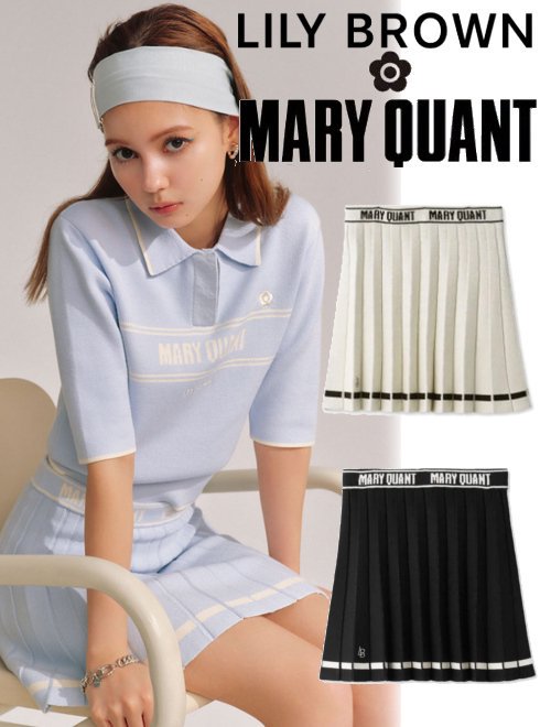 【即日出荷】【待望追加】(マラソン11 OFF＆300円OFF) Lily Brown リリーブラウン MARY QUANT ニットプリーツSK 24春夏 LWNS241120 フレアスカート 【lilybrown】 ニット特集 マリークワント コラボ マリクワコラボvol.2 ボトム【新作】