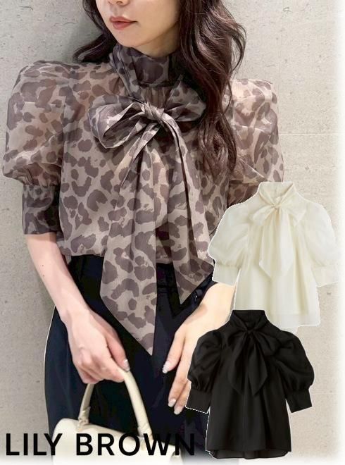 【即日出荷】(10%OFF&30円OFF~9/4) Lily Brown リリーブラウン オーガンザボウタイブラウス 25秋冬 LWFB254057 シャツ・ブラウス トップス【新作】のサムネイル