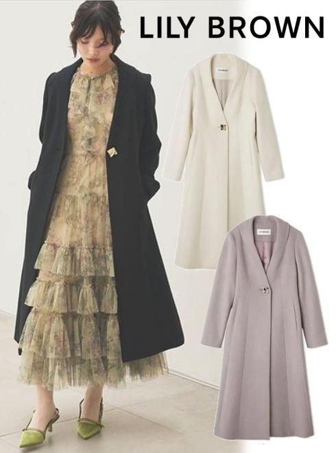 【即日出荷】(10%OFF&400円OFF~11/4) Lily Brown リリーブラウン チェスターコート 25秋冬 LWFC254121 ウールコート アウター【新作】のサムネイル