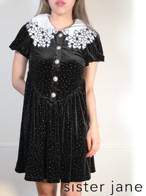 セール60%OFF sister jane シスタージェーン Star Velvet Mini Dress 22秋冬. 26SJ02DR1694 フレアワンピース コレクション　22冬