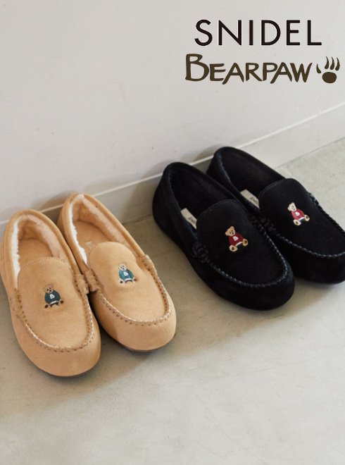 【即日出荷】ファイナルセール20%OFF! Snidel スナイデル BEARPAW コラボモカシン 23秋冬. SWGS241685 フラットシューズ ベアパウ　コラボ　クマ　ベア　【snidel】ムートン 【ラッピング】