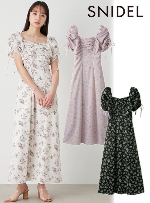 【即日出荷】(期間限定12%OFF) snidel スナイデル バリエプリントワンピース 24春夏. SWFO242033 マキシワンピース 【snidel】のサムネイル