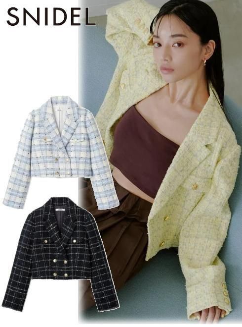【即日出荷】(10%OFF&400円OFF~3/20) snidel スナイデル バリエツイードジャケット...