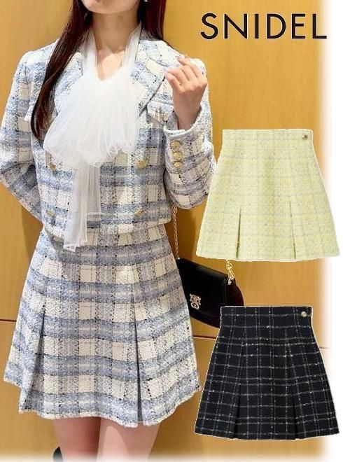 【即日出荷】(10%OFF&400円OFF~3/20) snidel スナイデル バリエツイードスカート 2...
