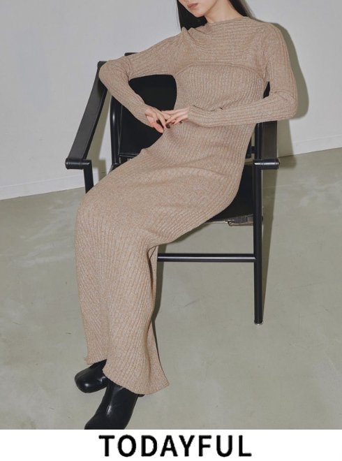 【即日出荷】ファイナルセール20 OFF TODAYFUL トゥデイフル Mix Boucle Knitdress ミックスブークレニットドレス 23秋冬 12320306 マキシワンピース 【新作】 ニット特集【todayful】2023winter