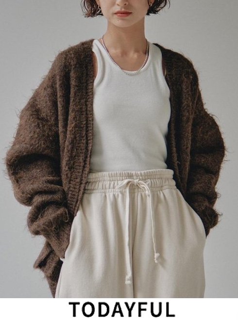 (冬受注会 ポイント5倍〜6/8) TODAYFUL トゥデイフル Brashed Vneck Cardigan★ 23秋冬.予約 12320520 カーディガン 入荷予定 : 11月中旬〜 2023 winter先行予約のサムネイル