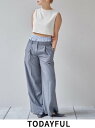 TODAYFUL トゥデイフル Double Waist Trousers ★ 24春夏 12410715 パンツ ダブルウエストトラウザー 2024春夏コレクション. ボトム