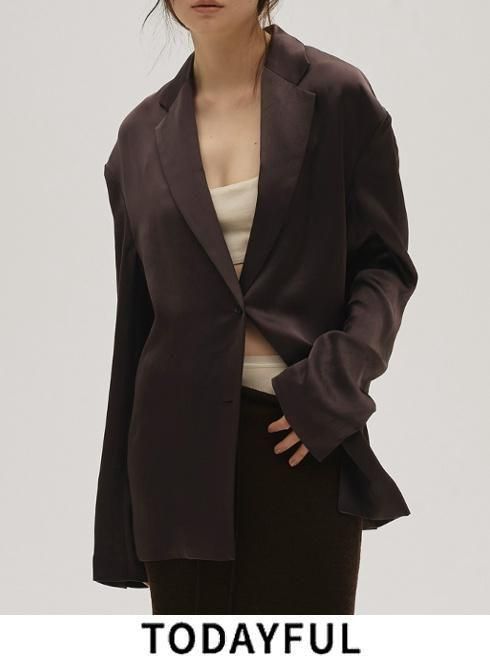 【予約】【待望追加】TODAYFUL トゥデイフル Satin Over Jacket ★ 26春夏予約 12410103 ジャケット サテンオーバージャケット オーバーサイズ 入荷予定 : 3月下旬〜 26春先行受注会 吉田怜香のサムネイル