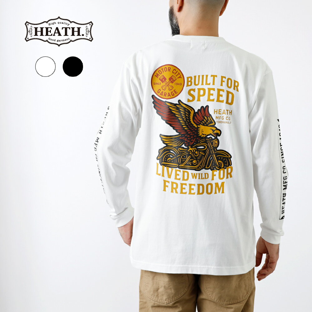 乐天商城 - ロンT メンズ カットソー アメカジ 長袖 バックプリント 袖プリント ロゴ 大きいサイズ S/M/L/XL2XL 厚手 タフ イーグル タイヤ バイク バイカー ツーリング おしゃれ 30代 40代 50代