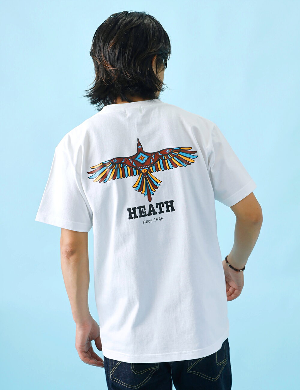 Tシャツ メンズ 半袖 7.4oz バックプリント ナバホ イーグル ネイティブ 丸胴 アメ...