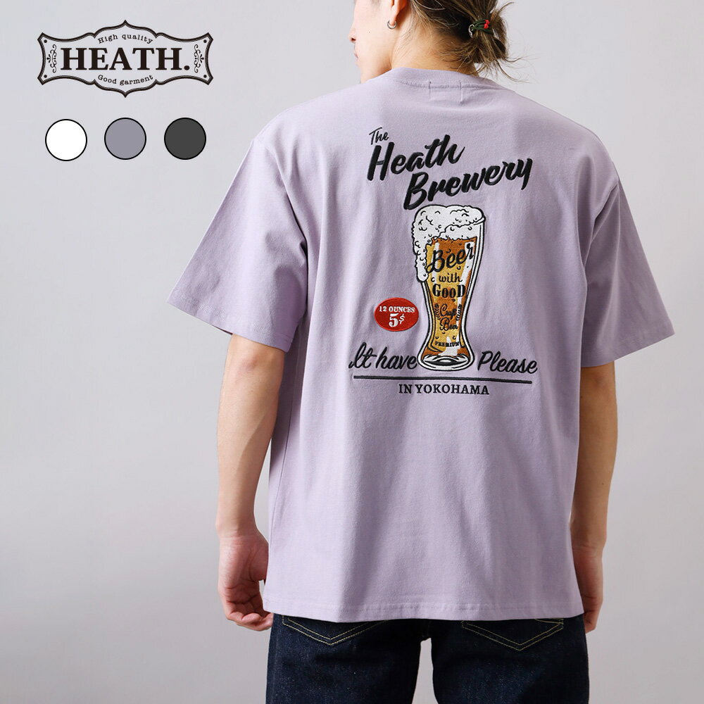 乐天商城 - Tシャツ メンズ カットソー 半袖 ユニセックス 刺繍 大きいサイズ 厚手 頑丈 ビール BEER アメカジ カジュアル おしゃれ おすすめ 人気 M/L/XL 30代 40代 50代 60代