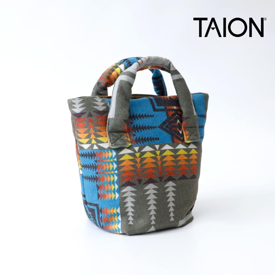 TAION タイオン PENDLETON ペンドルトン コラボ カバン トートバッグ ランチトート 男女兼用 お散歩用 お買物用 ダウン ミニバッグ リバーシブル 3WAY 便利サイズ