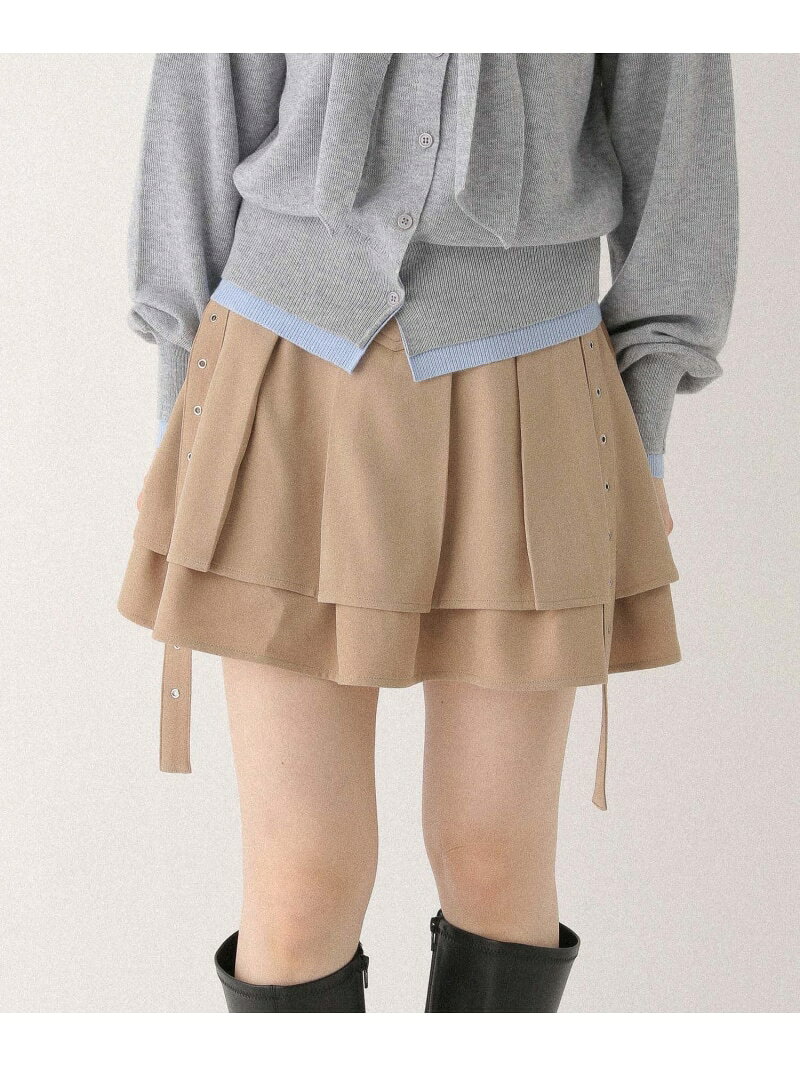 乐天商城 - 【SALE／58%OFF】アイレットプリーツミニスカート Heather ヘザー スカート ミニスカート ブラック ベージュ【RBA_E】[Rakuten Fashion]