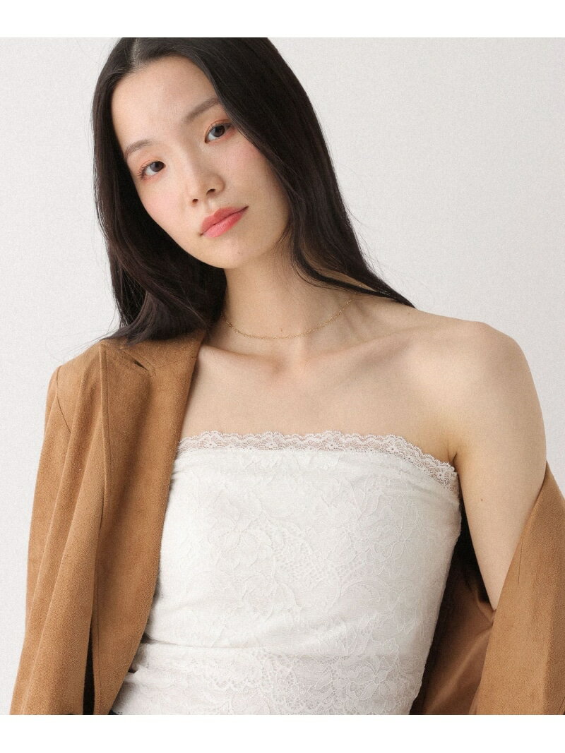 レースベアトップ Heather ヘザー トップス その他のトップス ホワイト ブラック【先行予約】*【送料無料】[Rakuten Fashion]