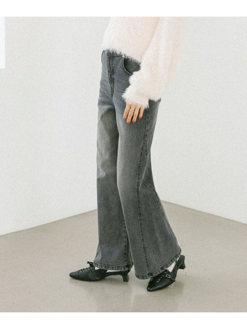 Rakuten - 【SALE／28%OFF】【ウエストサイドボタンで自由にフィット】ハイウエストワイドフレアデニムパンツ Heather ヘザー パンツ ジーンズ・デニムパンツ ブルー ブラウン グレー【RBA_E】【送料無料】[Rakuten Fashion]