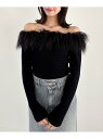 【SALE/63%OFF】ファーオフショルニット Heather ヘザー トップス ニット ブラック ホワイト グレー【RBA_E】[Rakuten Fashi...