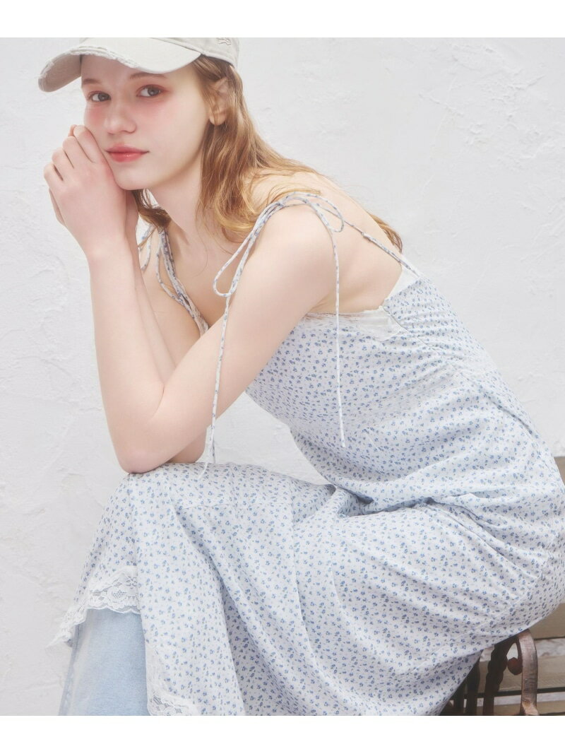 Rakuten - レーストリムナローキャミワンピース Heather ヘザー ワンピース・ドレス ワンピース ホワイト ブルー ブラック【送料無料】[Rakuten Fashion]